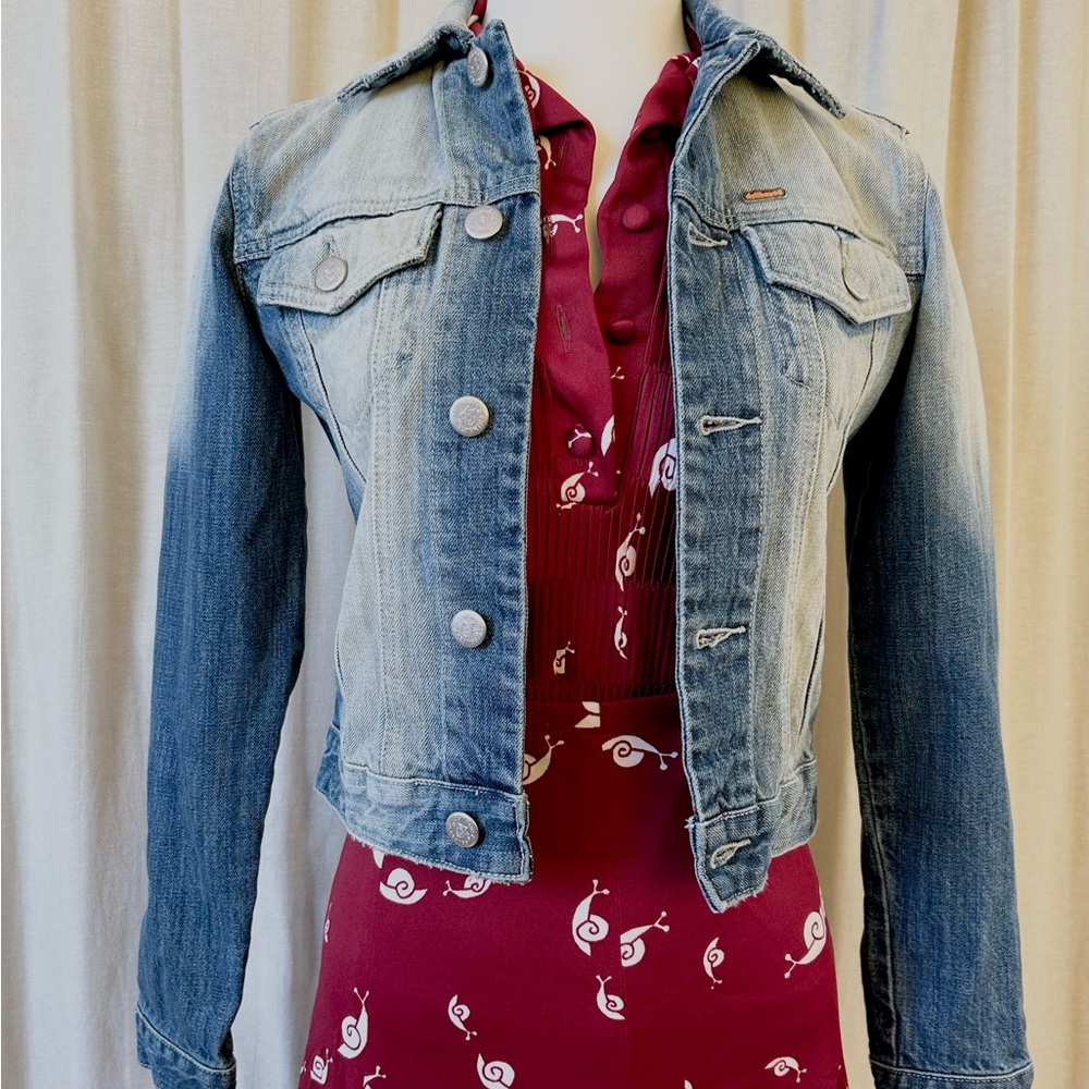 DOLLHOUSE CROPPED DENIM MOTO JACKET | Y2K Acid Wash Contrast Jean Jacket